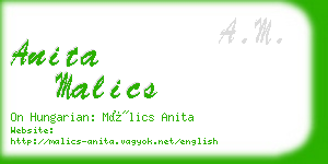 anita malics business card